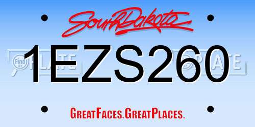 1EZS260 South Dakota License Plate
