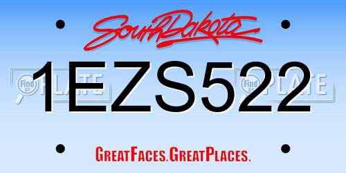 1EZS522 South Dakota License Plate