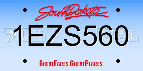 1EZS560 South Dakota License Plate