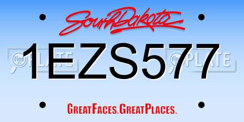 1EZS577 South Dakota License Plate