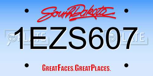 1EZS607 South Dakota License Plate