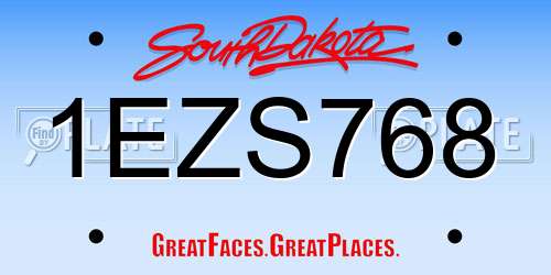 1EZS768 South Dakota License Plate