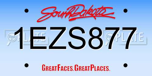 1EZS877 South Dakota License Plate