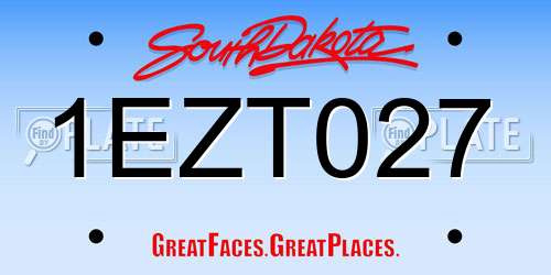 1EZT027 South Dakota License Plate