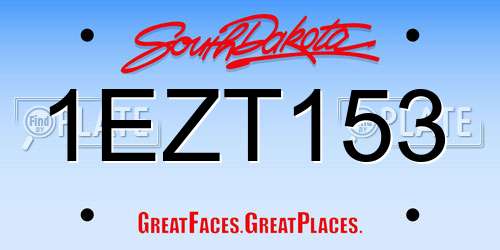 1EZT153 South Dakota License Plate