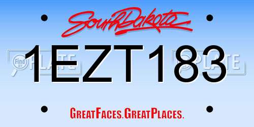1EZT183 South Dakota License Plate