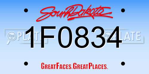 1F0834 South Dakota License Plate