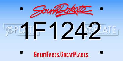1F1242 South Dakota License Plate