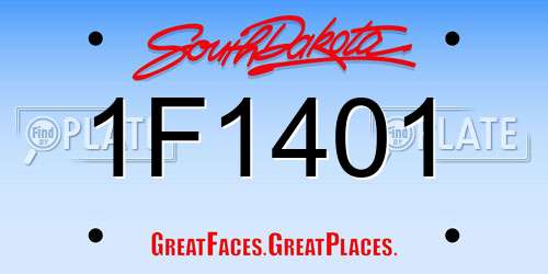 1F1401 South Dakota License Plate