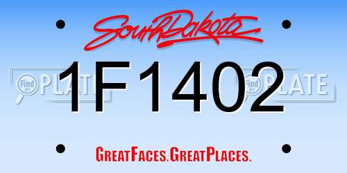 1F1402 South Dakota License Plate