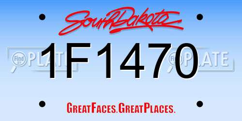 1F1470 South Dakota License Plate