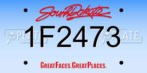1F2473 South Dakota License Plate