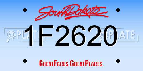 1F2620 South Dakota License Plate