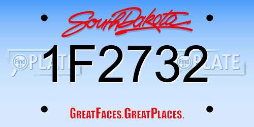 1F2732 South Dakota License Plate