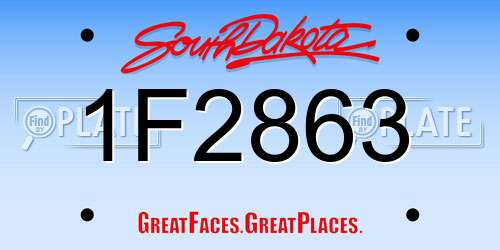1F2863 South Dakota License Plate