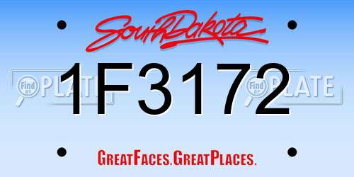 1F3172 South Dakota License Plate
