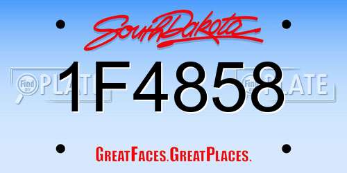1F4858 South Dakota License Plate