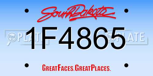 1F4865 South Dakota License Plate