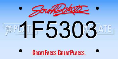 1F5303 South Dakota License Plate