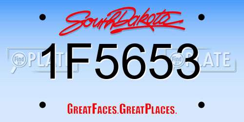 1F5653 South Dakota License Plate