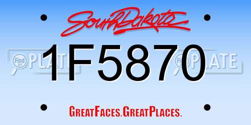 1F5870 South Dakota License Plate