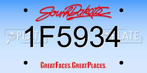 1F5934 South Dakota License Plate