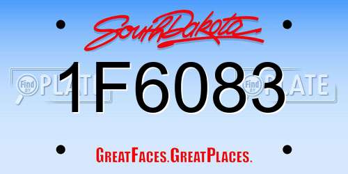 1F6083 South Dakota License Plate