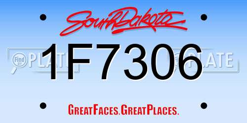 1F7306 South Dakota License Plate