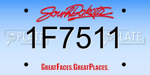 1F7511 South Dakota License Plate