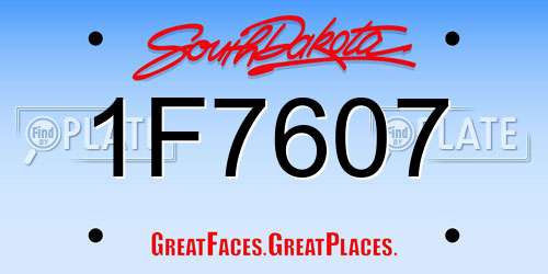 1F7607 South Dakota License Plate