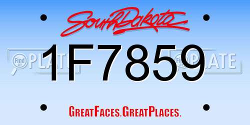 1F7859 South Dakota License Plate