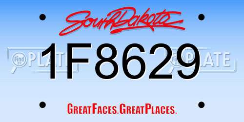 1F8629 South Dakota License Plate