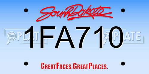 1FA710 South Dakota License Plate