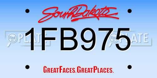 1FB975 South Dakota License Plate