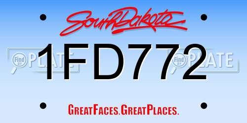 1FD772 South Dakota License Plate