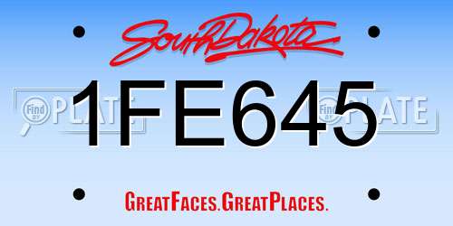 1FE645 South Dakota License Plate