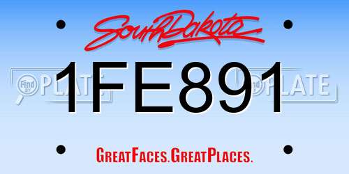 1FE891 South Dakota License Plate