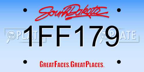 1FF179 South Dakota License Plate