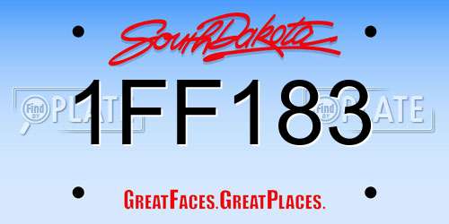 1FF183 South Dakota License Plate