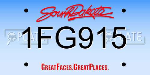 1FG915 South Dakota License Plate