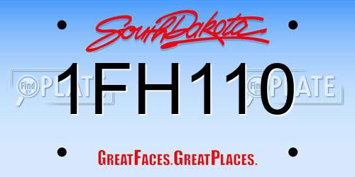 1FH110 South Dakota License Plate