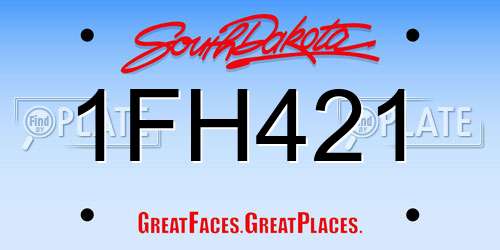 1FH421 South Dakota License Plate