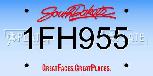 1FH955 South Dakota License Plate