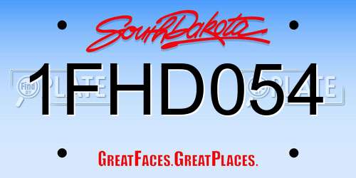 1FHD054 South Dakota License Plate
