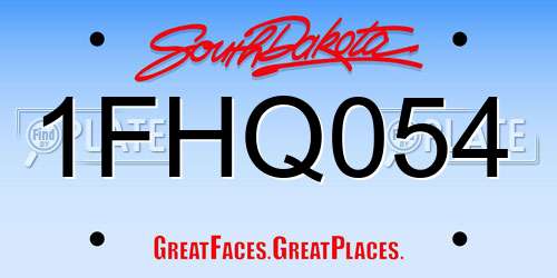 1FHQ054 South Dakota License Plate