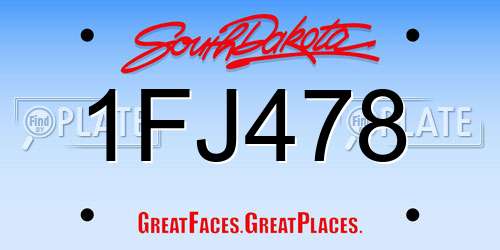 1FJ478 South Dakota License Plate