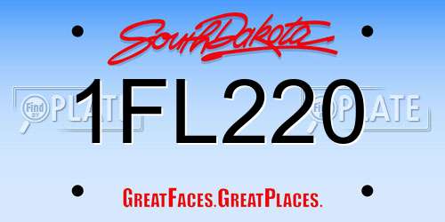 1FL220 South Dakota License Plate