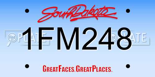 1FM248 South Dakota License Plate