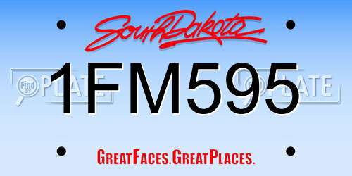 1FM595 South Dakota License Plate
