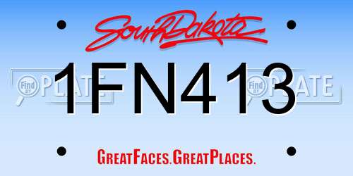 1FN413 South Dakota License Plate